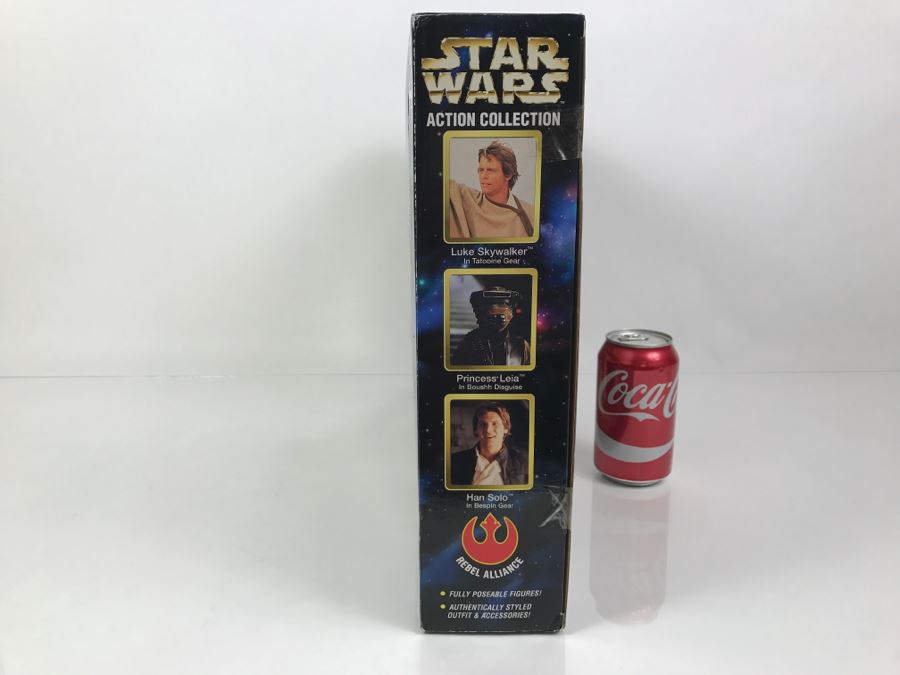 STAR WARS Action Collection Rebel Alliance Luke Skywalker, Princess Leia, Han Solo Kenner Collection Hasbro 1998 57101 New In Box [Photo 16]