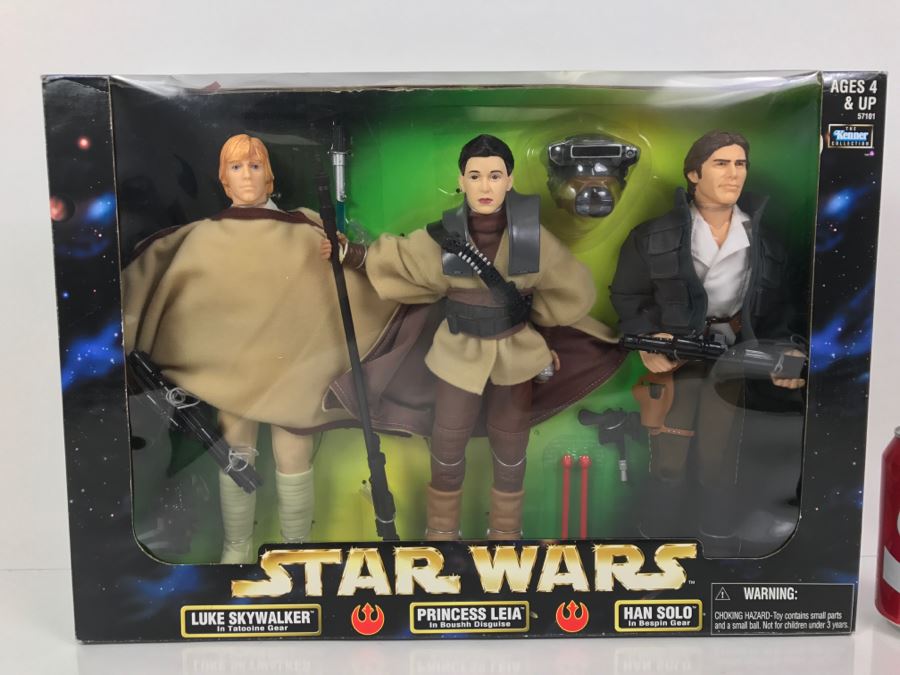 STAR WARS Action Collection Rebel Alliance Luke Skywalker, Princess Leia, Han Solo Kenner Collection Hasbro 1998 57101 New In Box [Photo 3]