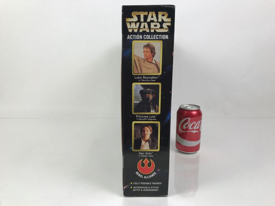 STAR WARS Action Collection Rebel Alliance Luke Skywalker, Princess Leia, Han Solo Kenner Collection Hasbro 1998 57101 New In Box [Photo 15]