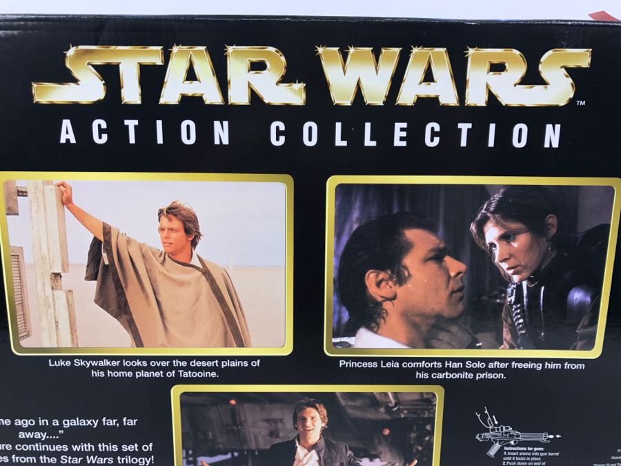 STAR WARS Action Collection Rebel Alliance Luke Skywalker, Princess Leia, Han Solo Kenner Collection Hasbro 1998 57101 New In Box [Photo 19]