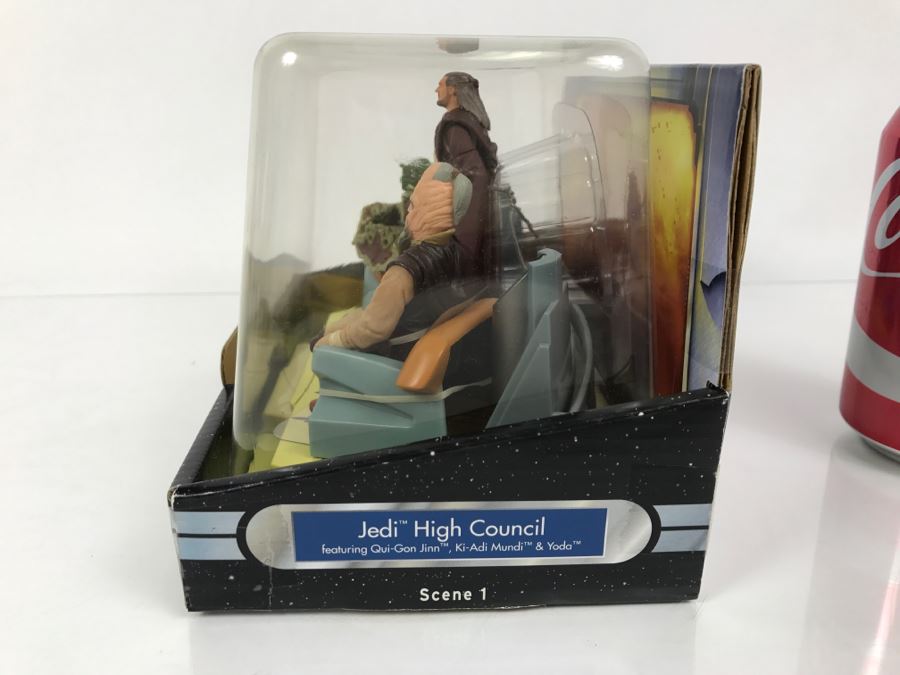 STAR WARS Jedi High Council Qui-Gon Jinn, Ki-Adi Mundi, Yoda Scene 1 ...