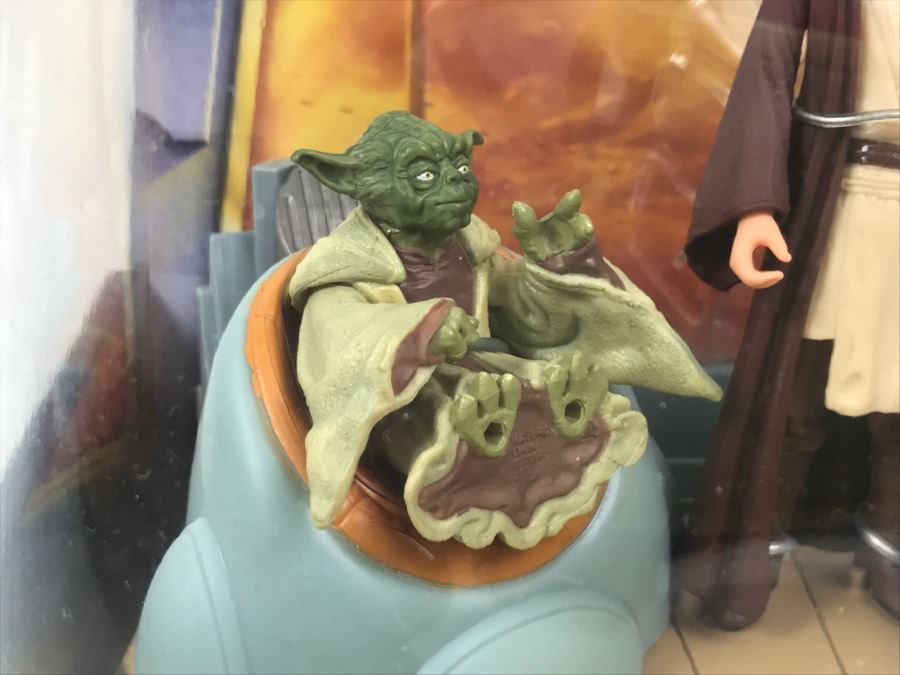 STAR WARS Jedi High Council Qui-Gon Jinn, Ki-Adi Mundi, Yoda Scene 1 Hasbro 2004 32153 New In Box [Photo 6]