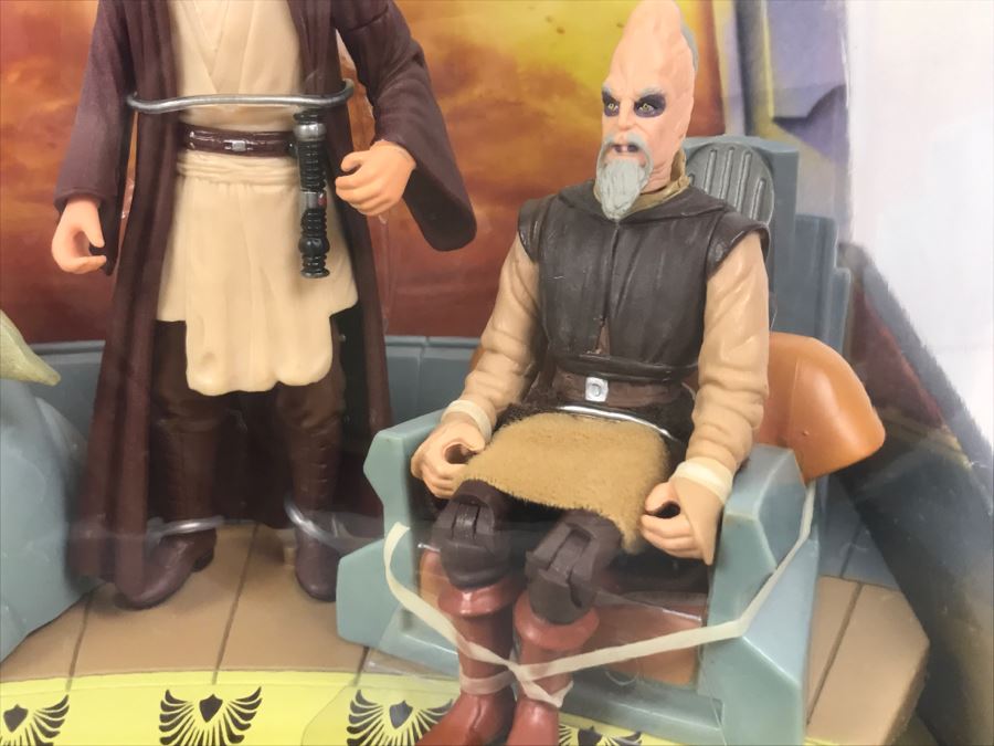 STAR WARS Jedi High Council Qui-Gon Jinn, Ki-Adi Mundi, Yoda Scene 1 Hasbro 2004 32153 New In Box [Photo 8]