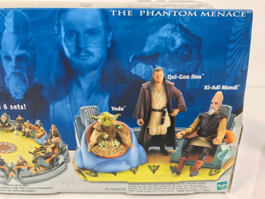 STAR WARS Jedi High Council Qui-Gon Jinn, Ki-Adi Mundi, Yoda Scene 1 Hasbro 2004 32153 New In Box [Photo 13]