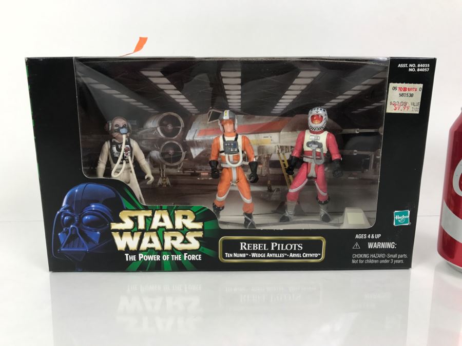 STAR WARS The Power Of The Force Rebel Pilots Ten Numb, Wedge Antilles, Arvel Crynyd Hasbro 1999 84035/84057 New In Box [Photo 1]