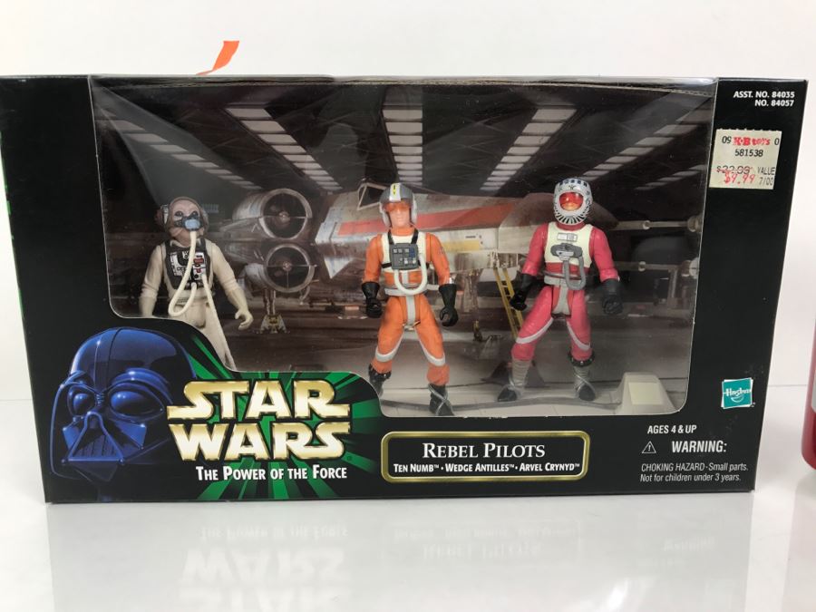 STAR WARS The Power Of The Force Rebel Pilots Ten Numb, Wedge Antilles, Arvel Crynyd Hasbro 1999 84035/84057 New In Box [Photo 2]