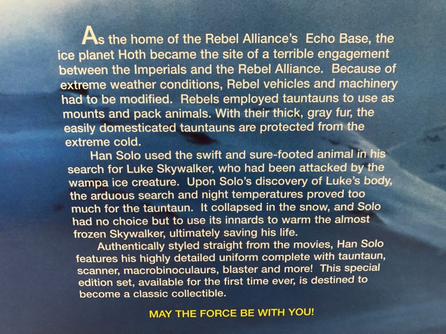 STAR WARS Rebel Alliance Collector Series Han Solo And Tauntaun Kenner Hasbro 1997 New In Box [Photo 15]