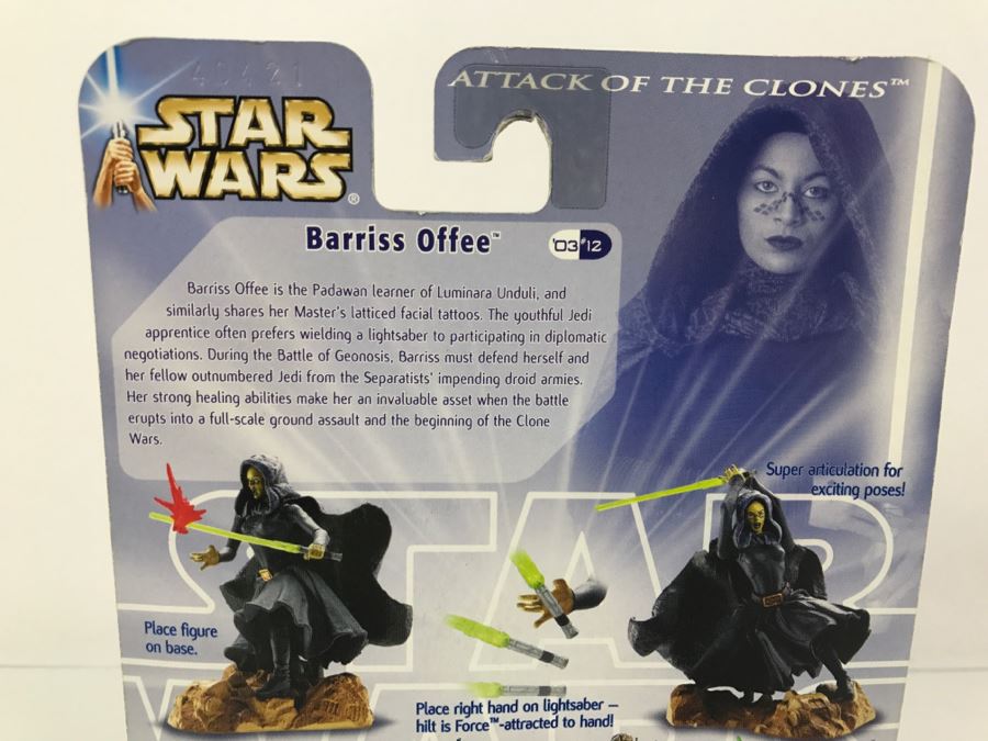 STAR WARS Attack Of The Clones Barriss Offee Battle Of Geonosis #12 Hasbro 2003 85025/84715 New On Card [Photo 9]
