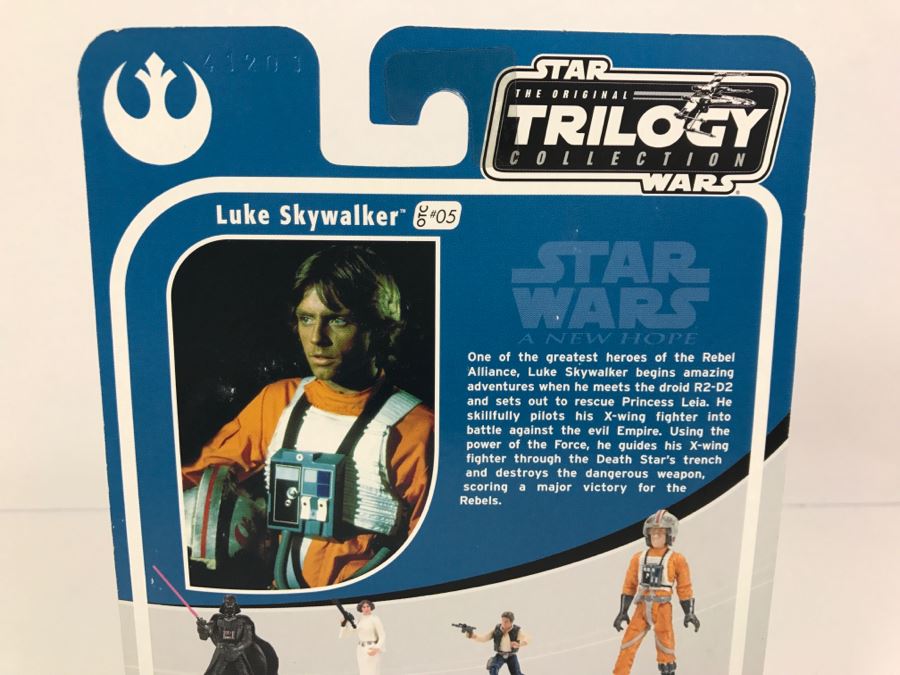 STAR WARS The Original Trilogy Collection A New Hope Luke Skywalker #05 Hasbro 2004 85184/84715 New On Card [Photo 10]