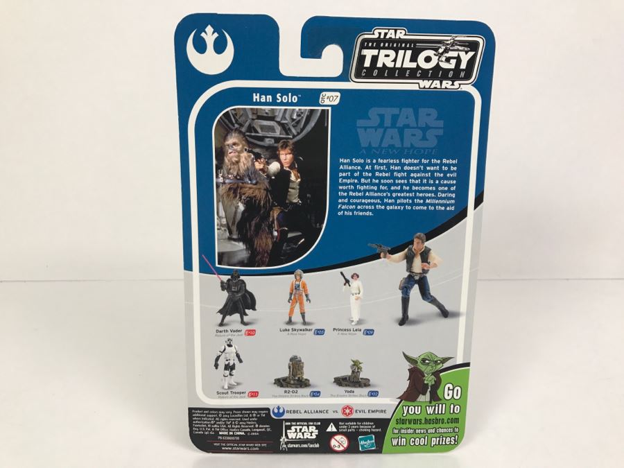 STAR WARS The Original Trilogy Collection A New Hope Han Solo #07 Hasbro 2004 85190/84715 New On Card [Photo 9]