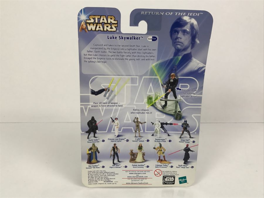 STAR WARS Return Of The Jedi Throne Room Duel Luke Skywalker #17 Hasbro ...