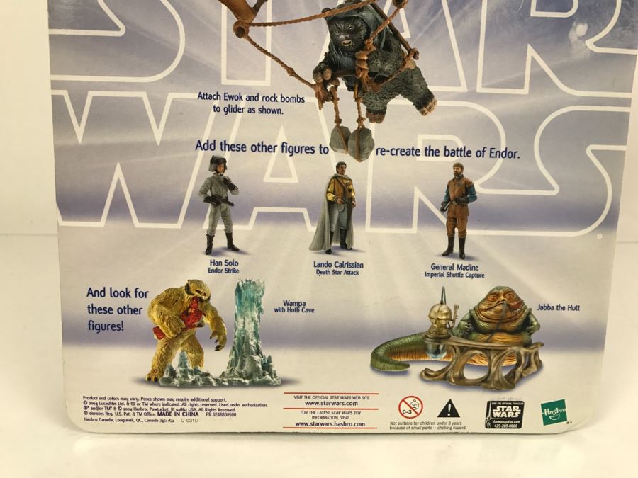 STAR WARS Return Of The Jedi Assault On Endor Ewok With Attack Glider  Hasbro 2004 84782/84716 New On Card [Photo 12]