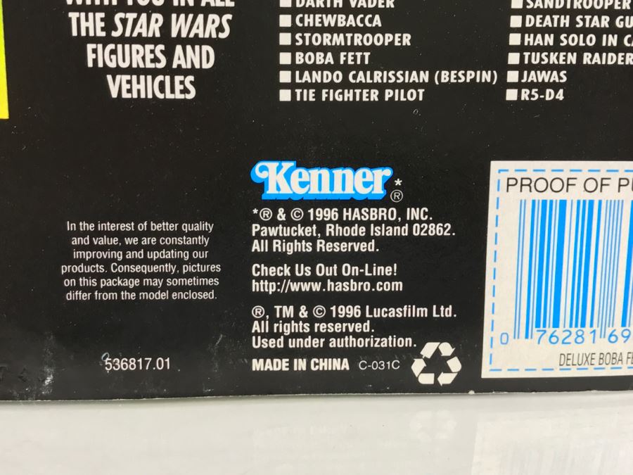 STAR WARS Deluxe Boba Fett With Wing-Blast Rocketpack And Overhead Cannon Kenner Hasbro 1996 69610/69638 New on Card [Photo 12]