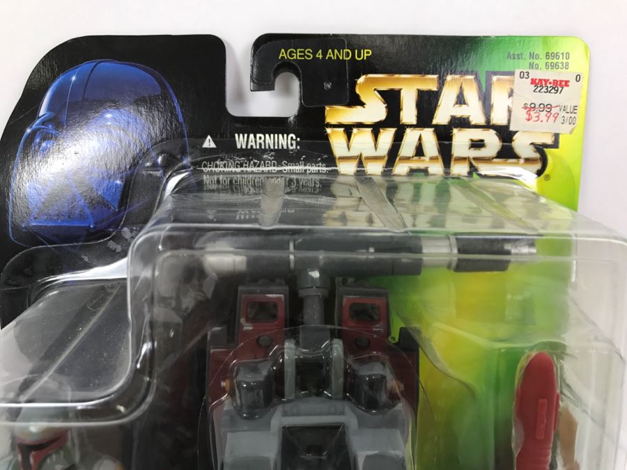 STAR WARS Deluxe Boba Fett With Wing-Blast Rocketpack And Overhead Cannon Kenner Hasbro 1996 69610/69638 New on Card [Photo 2]
