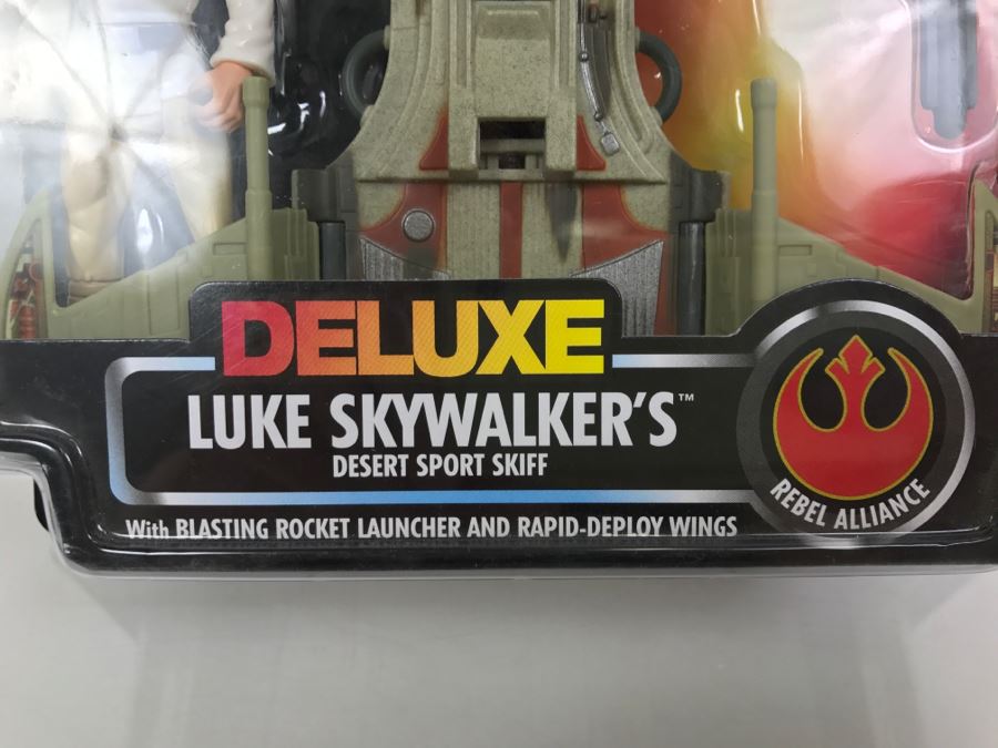 STAR WARS Rebel Alliance Deluxe Luke Skywalker Desert Sport Skiff With Blasting Rocket Launcher And Rapid-Deploy Wings Kenner Hasbro 1996  69610/69611 New On Card [Photo 8]