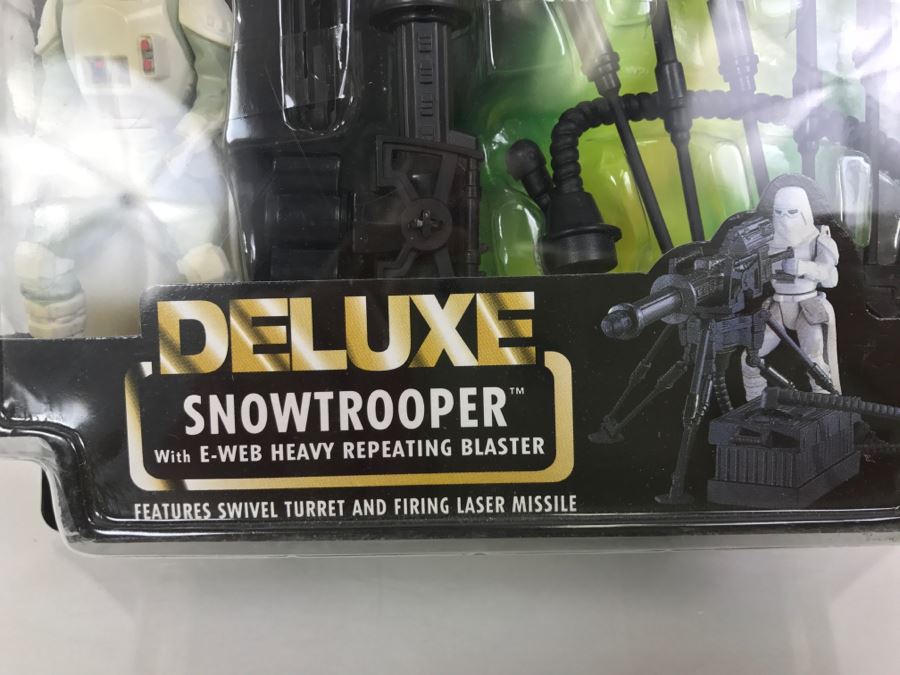 STAR WARS Deluxe Snowtrooper With E-Web Heavy Repeating Blaster Features Swivel Turret And Firing Laser Missile Kenner Hasbro 1996 New On Card [Photo 6]