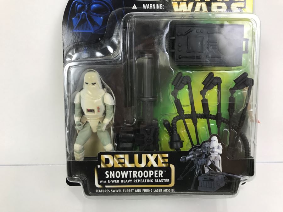 STAR WARS Deluxe Snowtrooper With E-Web Heavy Repeating Blaster Features Swivel Turret And Firing Laser Missile Kenner Hasbro 1996 New On Card [Photo 3]