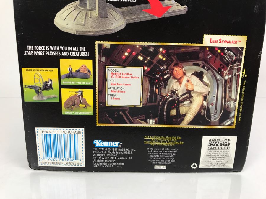 STAR WARS The Power Of The Force Rebel Alliance Millennium Falcon Gunner Station With Luke Skywalker Kenner Hasbro 1997 69665/69848 New On Card [Photo 11]