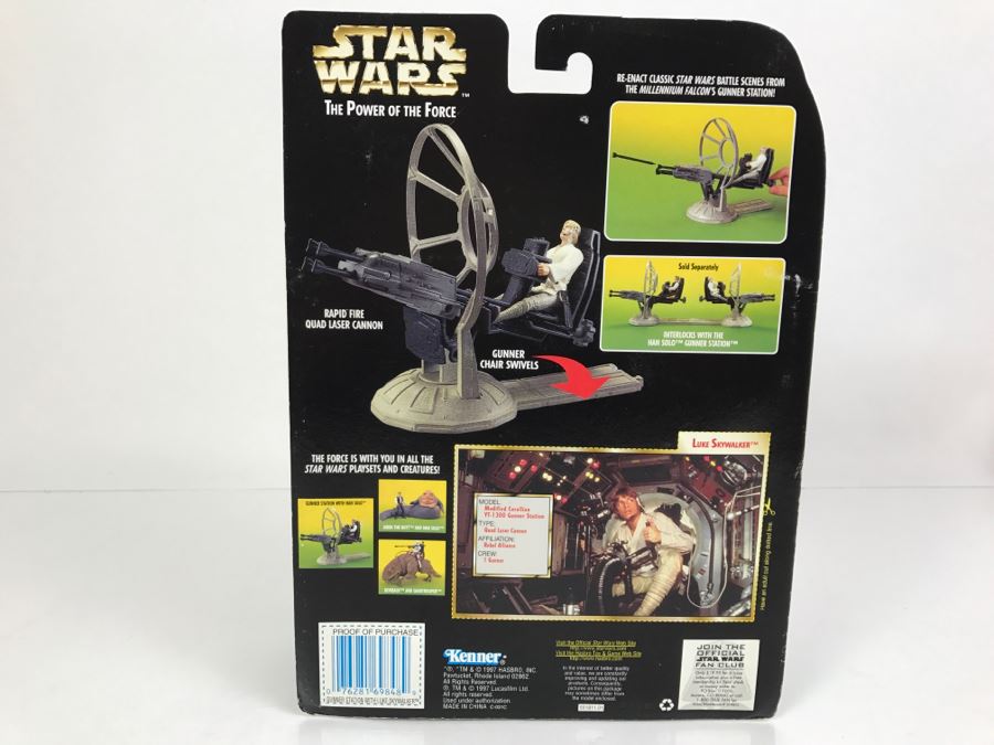 STAR WARS The Power Of The Force Rebel Alliance Millennium Falcon Gunner Station With Luke Skywalker Kenner Hasbro 1997 69665/69848 New On Card [Photo 9]