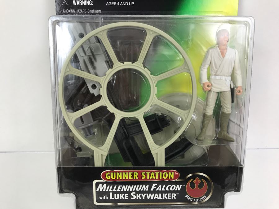 STAR WARS The Power Of The Force Rebel Alliance Millennium Falcon Gunner Station With Luke Skywalker Kenner Hasbro 1997 69665/69848 New On Card [Photo 4]