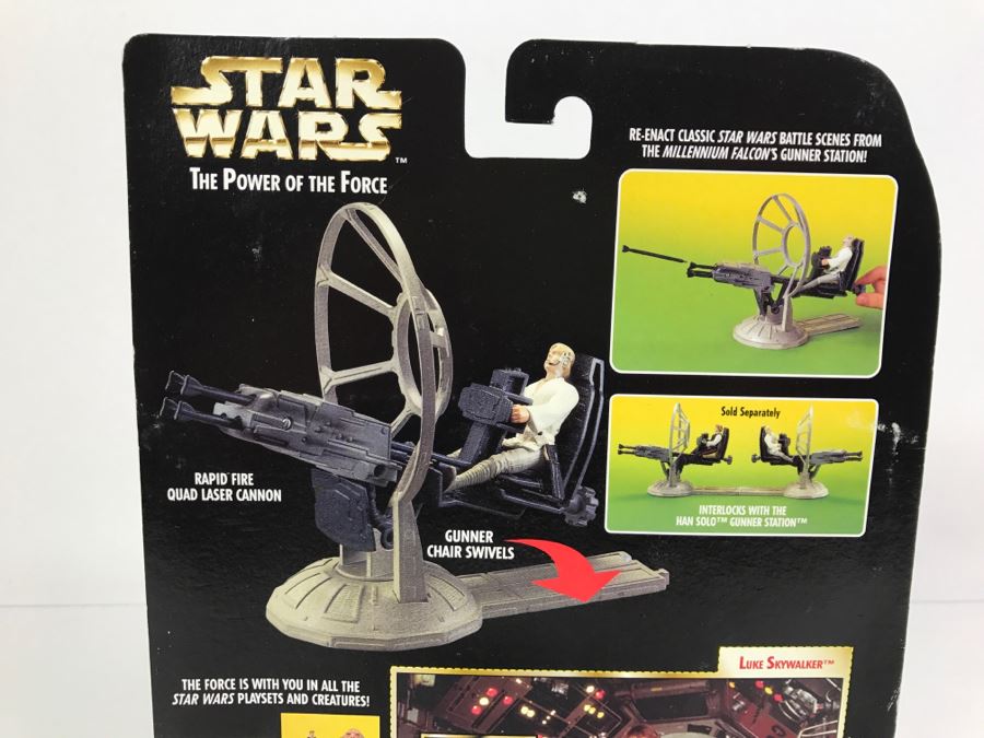 STAR WARS The Power Of The Force Rebel Alliance Millennium Falcon Gunner Station With Luke Skywalker Kenner Hasbro 1997 69665/69848 New On Card [Photo 10]