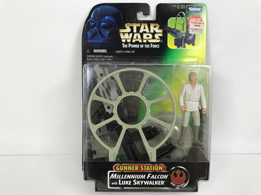 STAR WARS The Power Of The Force Rebel Alliance Millennium Falcon Gunner Station With Luke Skywalker Kenner Hasbro 1997 69665/69848 New On Card [Photo 1]