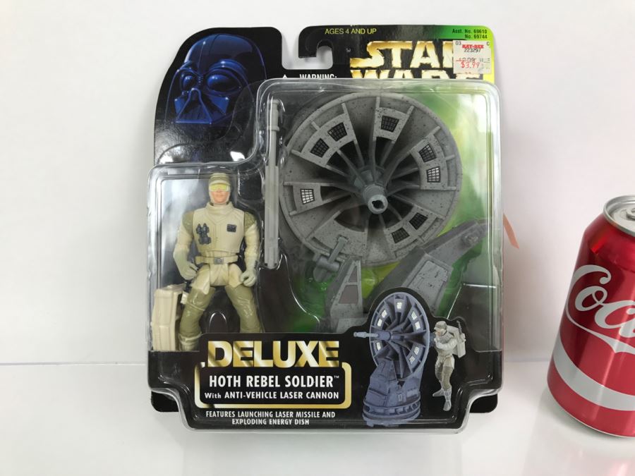 STAR WARS Deluxe Hoth Rebel Soldier With Anti-Vehicle Laser Cannon Kenner Hasbro 1996 69610/69744 New On Card [Photo 1]
