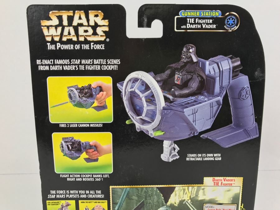 STAR WARS The Power Of The Force Tie Fighter Gunner Station With Darth Vader Kenner Hasbro 1998 69665/69847 New On Card [Photo 13]