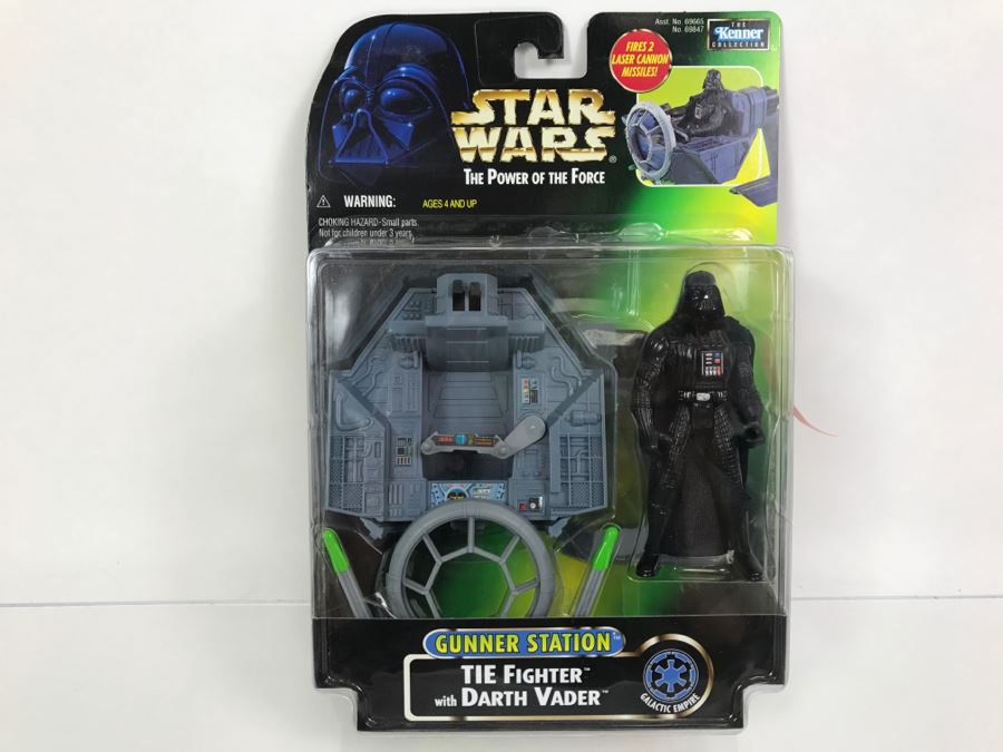 STAR WARS The Power Of The Force Tie Fighter Gunner Station With Darth Vader Kenner Hasbro 1998 69665/69847 New On Card [Photo 1]