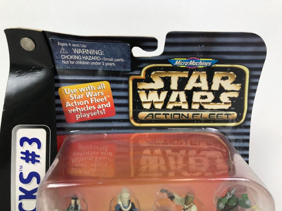 STAR WARS Action Fleet Battle Packs #3 Aliens & Creatures Bantha With Posable-Action Figures Tusken Raider, Gamorrean Guard, Bib Fortuna, Bre Tonnika Galoob 1996 68010 New On Card [Photo 2]