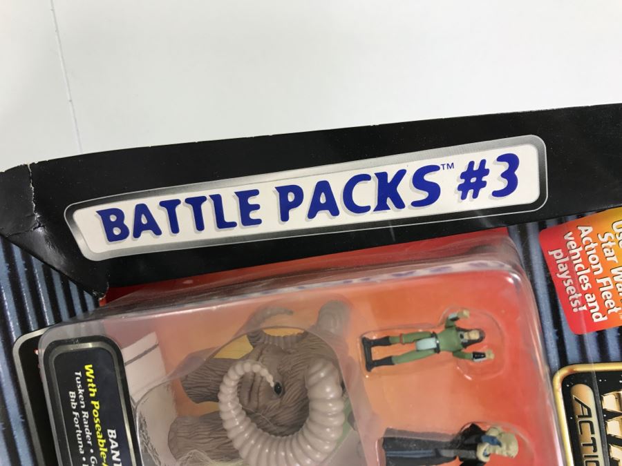STAR WARS Action Fleet Battle Packs #3 Aliens & Creatures Bantha With Posable-Action Figures Tusken Raider, Gamorrean Guard, Bib Fortuna, Bre Tonnika Galoob 1996 68010 New On Card [Photo 8]