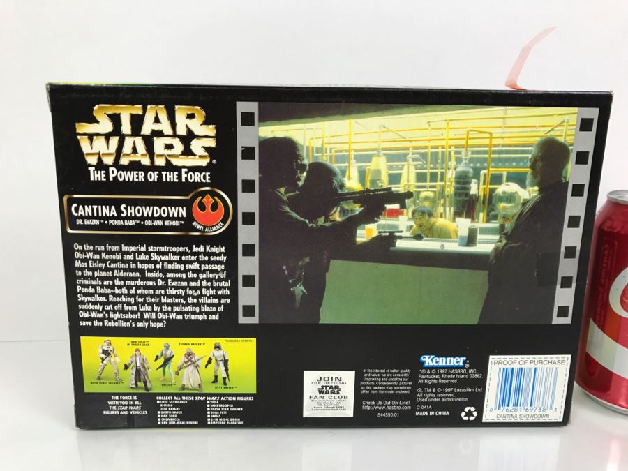 STAR WARS The Power Of The Force Rebel Alliance Cantina Showdown Dr. Evazan, Ponda Baba, Obi-Wan Kenobi Kenner Hasbro 1997 69650/69738 New in Box [Photo 8]