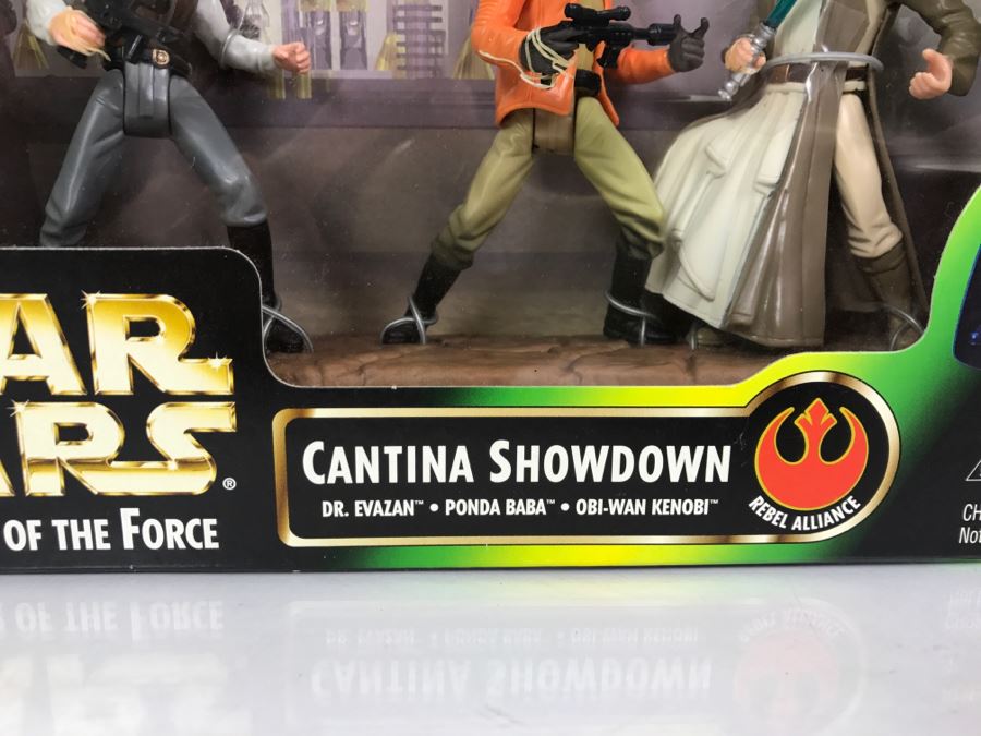 STAR WARS The Power Of The Force Rebel Alliance Cantina Showdown Dr. Evazan, Ponda Baba, Obi-Wan Kenobi Kenner Hasbro 1997 69650/69738 New in Box [Photo 7]