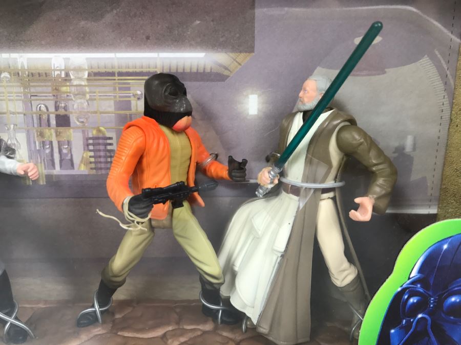 STAR WARS The Power Of The Force Rebel Alliance Cantina Showdown Dr. Evazan, Ponda Baba, Obi-Wan Kenobi Kenner Hasbro 1997 69650/69738 New in Box [Photo 5]