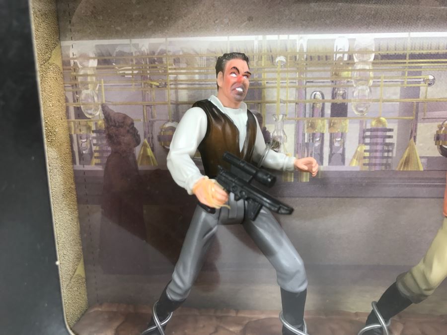 STAR WARS The Power Of The Force Rebel Alliance Cantina Showdown Dr. Evazan, Ponda Baba, Obi-Wan Kenobi Kenner Hasbro 1997 69650/69738 New in Box [Photo 4]