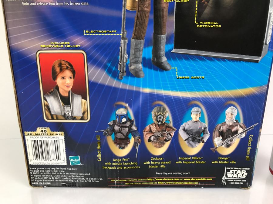 STAR WARS Return Of The Jedi Princess Leia In Boushh Disguise and Han Solo In Carbonite Hasbro 2002 New In Box [Photo 11]