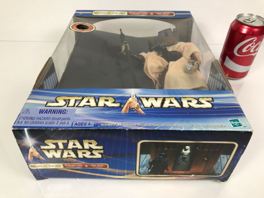 STAR WARS Return Of The Jedi Princess Leia In Boushh Disguise and Han Solo In Carbonite Hasbro 2002 New In Box [Photo 13]