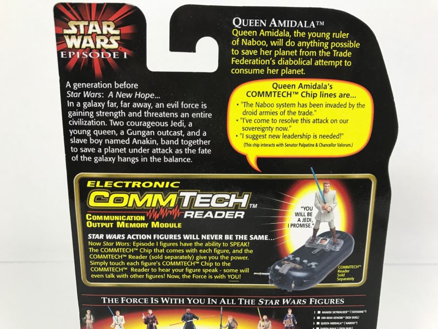 STAR WARS Episode 1 Queen Amidala Coruscant CommTech Chip Collection 1 Hasbro 1999 84085/84111 New On Card [Photo 12]