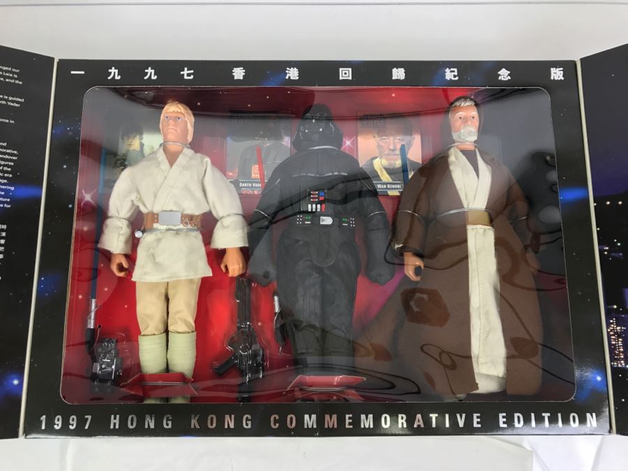 STAR WARS 1997 Hong Kong Commemorative Edition Luke Skywalker, Darth Vader, Obi-Wan Kenobi Kenner Hasbro 1997 New In Box [Photo 11]