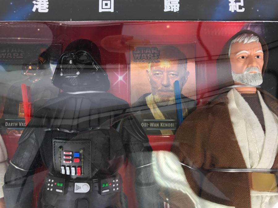 STAR WARS 1997 Hong Kong Commemorative Edition Luke Skywalker, Darth Vader, Obi-Wan Kenobi Kenner Hasbro 1997 New In Box [Photo 15]