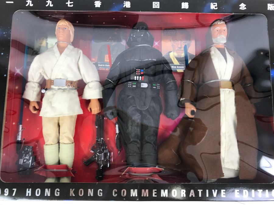 STAR WARS 1997 Hong Kong Commemorative Edition Luke Skywalker, Darth Vader, Obi-Wan Kenobi Kenner Hasbro 1997 New In Box [Photo 10]