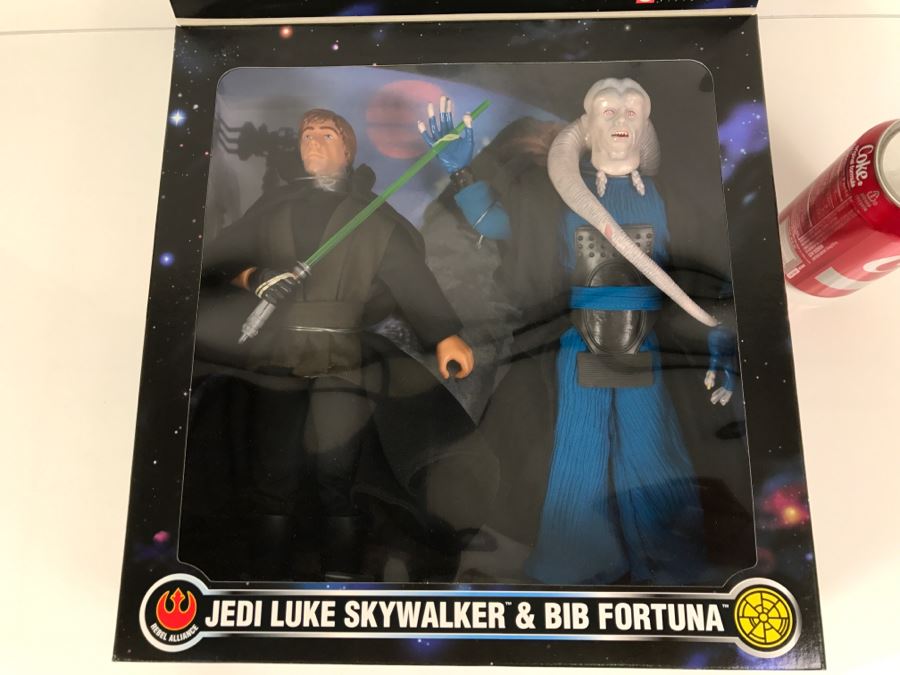 STAR WARS Collector Series Rebel Alliance Jedi Luke Skywalker And Bib Fortuna Kenner Hasbro 1997 27924 New in Box [Photo 14]