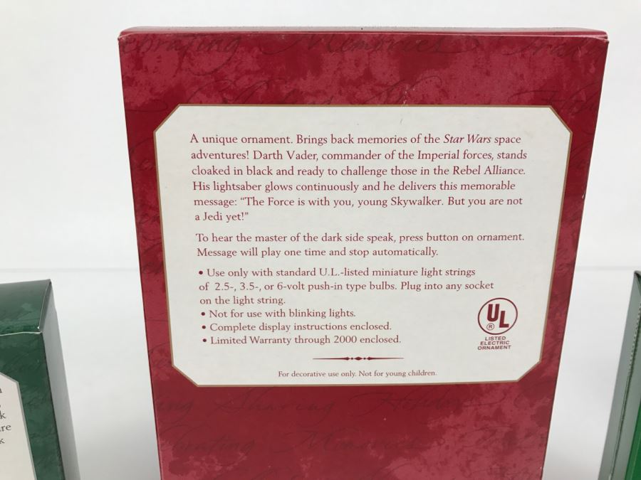 STAR WARS Assorted Christmas Hallmark Keepsake Ornaments 1 Each Ewoks 1998, Darth Vader 1997, and Clone Troopers 2003 New In Boxes [Photo 11]