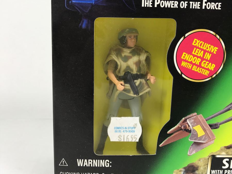 STAR WARS The Power Of The Force Speeder Bike With Princess Leia Organa In Endor Gear Kenner Hasbro 69760 1997 New In Box [Photo 6]