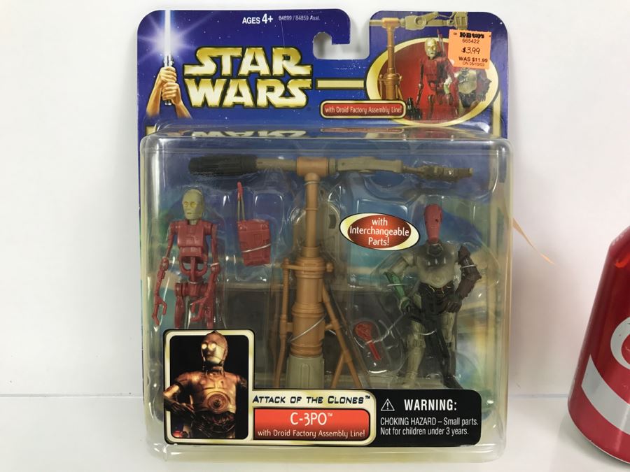 STAR WARS Attack Of The Clones C-3PO With Droid Factory Assembly Line Hasbro 2002 84899/84859 New On Card [Photo 1]