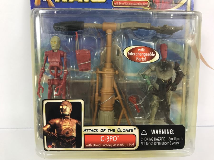 STAR WARS Attack Of The Clones C-3PO With Droid Factory Assembly Line Hasbro 2002 84899/84859 New On Card [Photo 5]