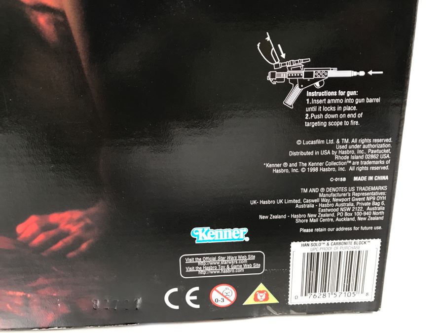 STAR WARS Han Solo and Carbonite Block With Frozen Han Solo Kenner Hasbro 1998 57105 New In Box [Photo 15]
