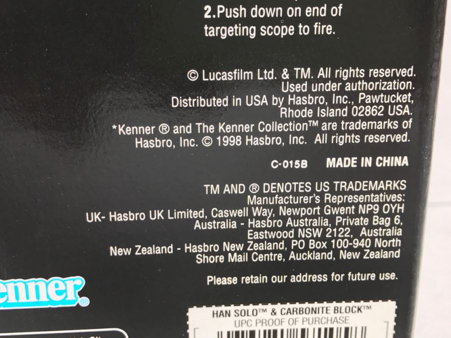 STAR WARS Han Solo and Carbonite Block With Frozen Han Solo Kenner Hasbro 1998 57105 New In Box [Photo 16]