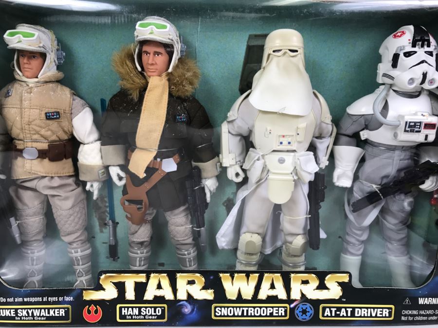 STAR WARS Action Collection Figure Pack With Luke Skywalker, Hans Solo, Snowtrooper And AT-AT Driver Kenner Hasbro 57109 1998 New In Box [Photo 4]