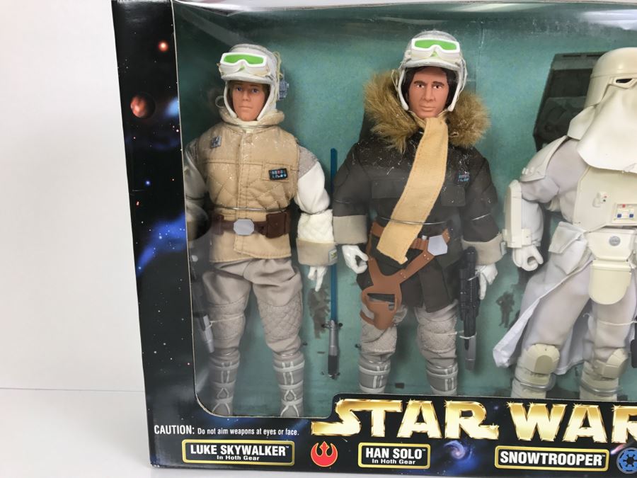 STAR WARS Action Collection Figure Pack With Luke Skywalker, Hans Solo, Snowtrooper And AT-AT Driver Kenner Hasbro 57109 1998 New In Box [Photo 3]